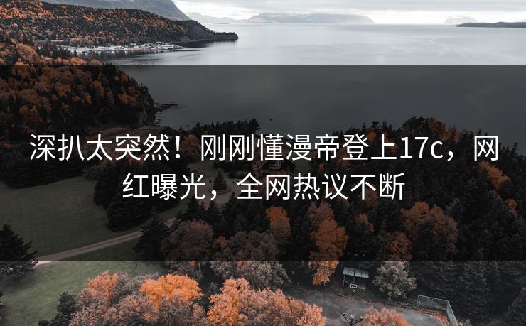 深扒太突然！刚刚懂漫帝登上17c，网红曝光，全网热议不断